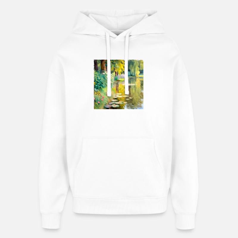 Paysage impressionnisme - Sweat à capuche unisexe Stanley/Stella Oversized - blanc
