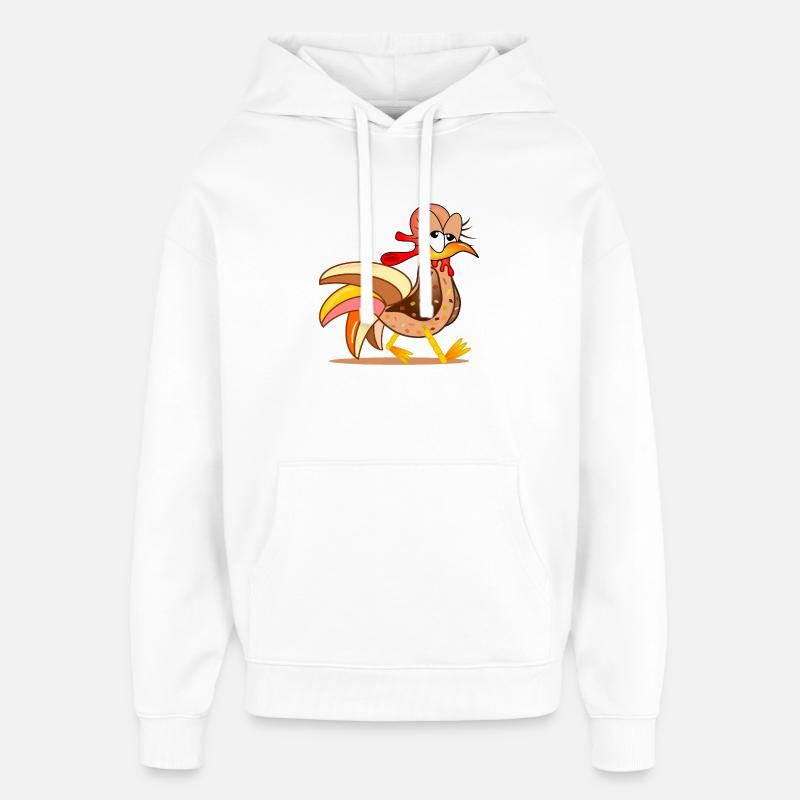 HÜHNERSTALL HÜHNER COMIC - Oversized Unisex Hoodie von Stanley/Stella - Weiß
