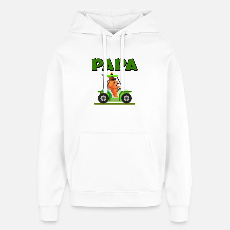 Bauer Vater Traktor - Oversized Unisex Hoodie von Stanley/Stella - Weiß