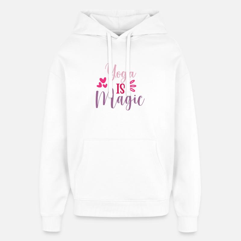 Le yoga, c’est magique - Sweat à capuche unisexe Stanley/Stella Oversized - blanc