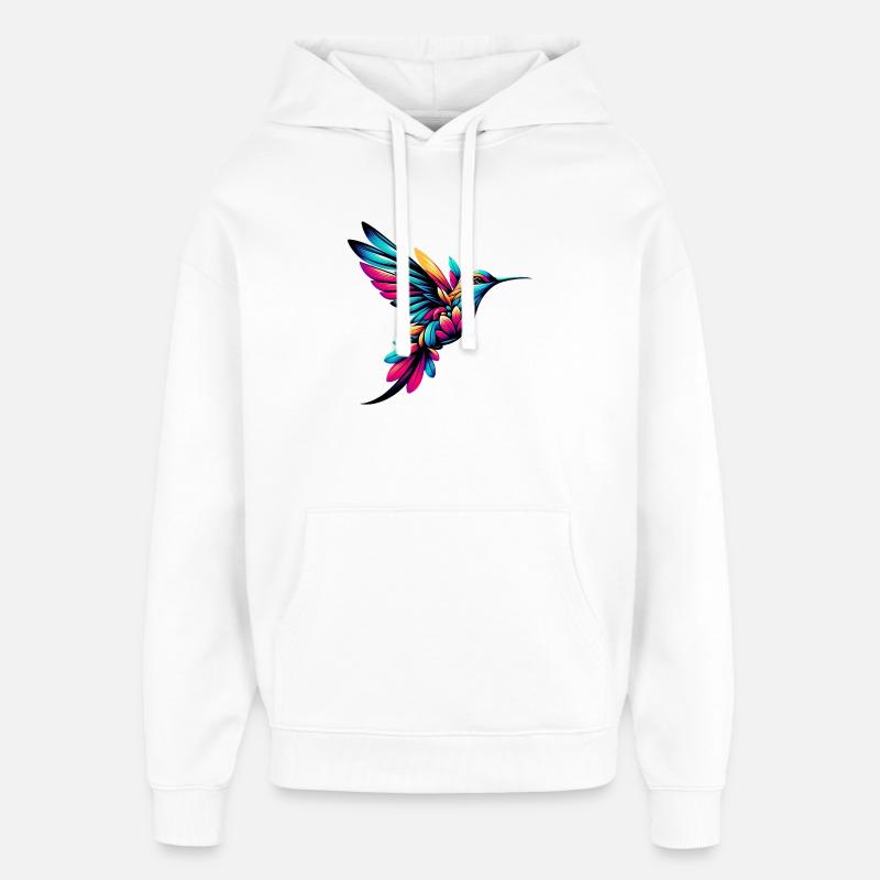 Kolibri - Oversized Unisex Hoodie von Stanley/Stella - Weiß