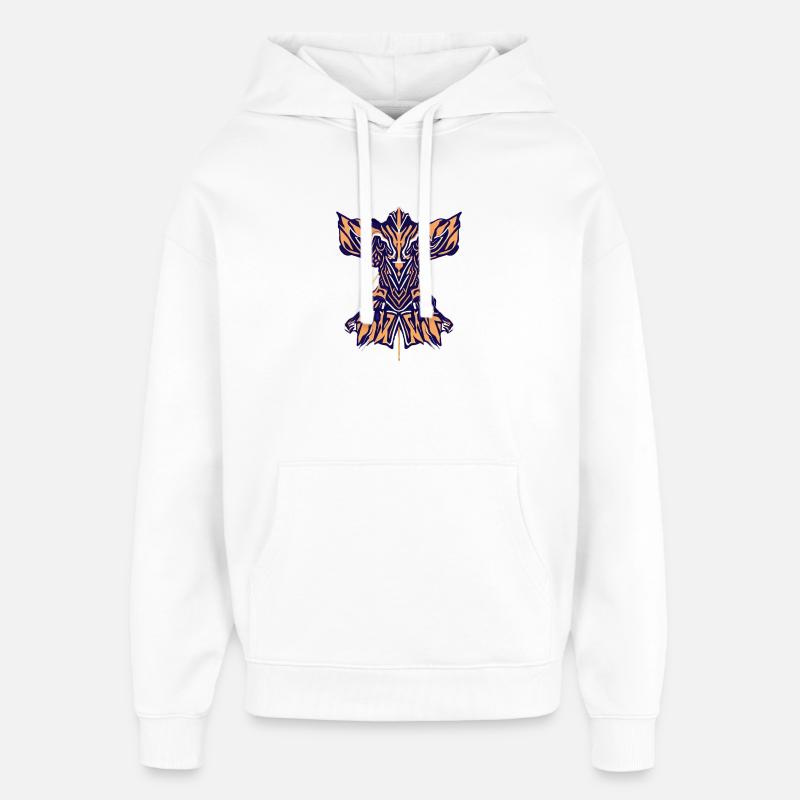 Masque de tigre Orang-outan Purp Design - Sweat à capuche unisexe Stanley/Stella Oversized - blanc