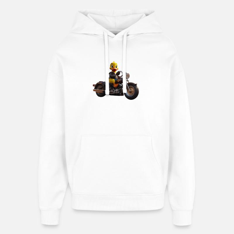 Duck Biker - Oversized Unisex Hoodie von Stanley/Stella - Weiß