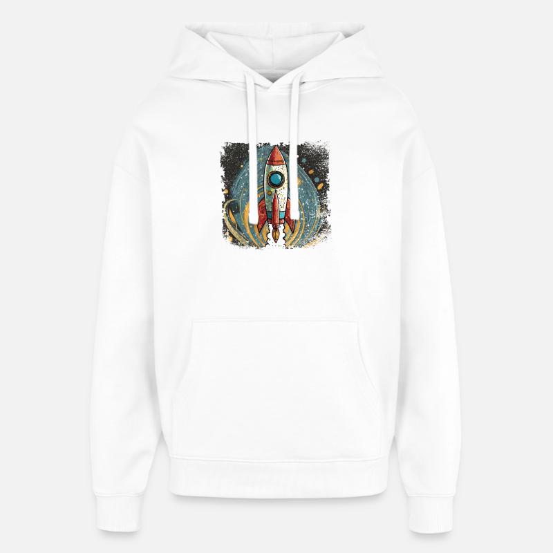 Rakete mit stylischem Design - Oversized Unisex Hoodie von Stanley/Stella - Weiß