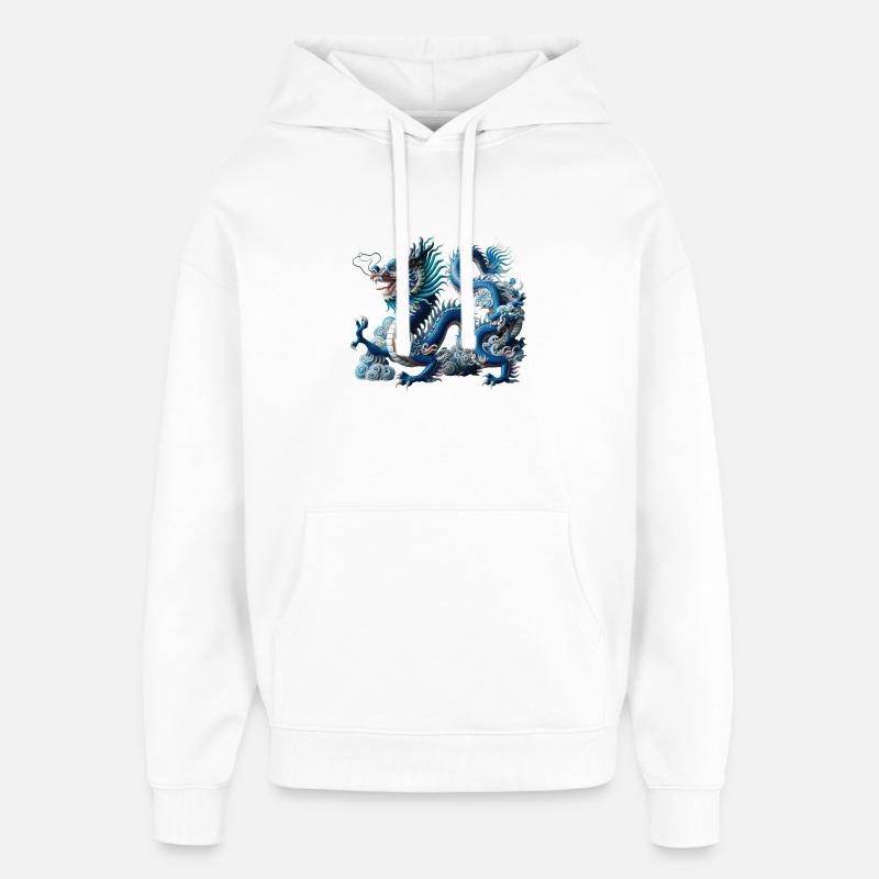 Milan bleu dans la rivière des nuages - Sweat à capuche unisexe Stanley/Stella Oversized - blanc