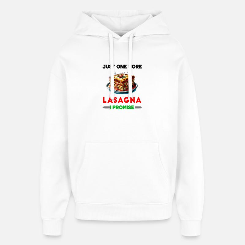 Nur noch eine Lasagne, versprochen - Oversized Unisex Hoodie von Stanley/Stella - Weiß