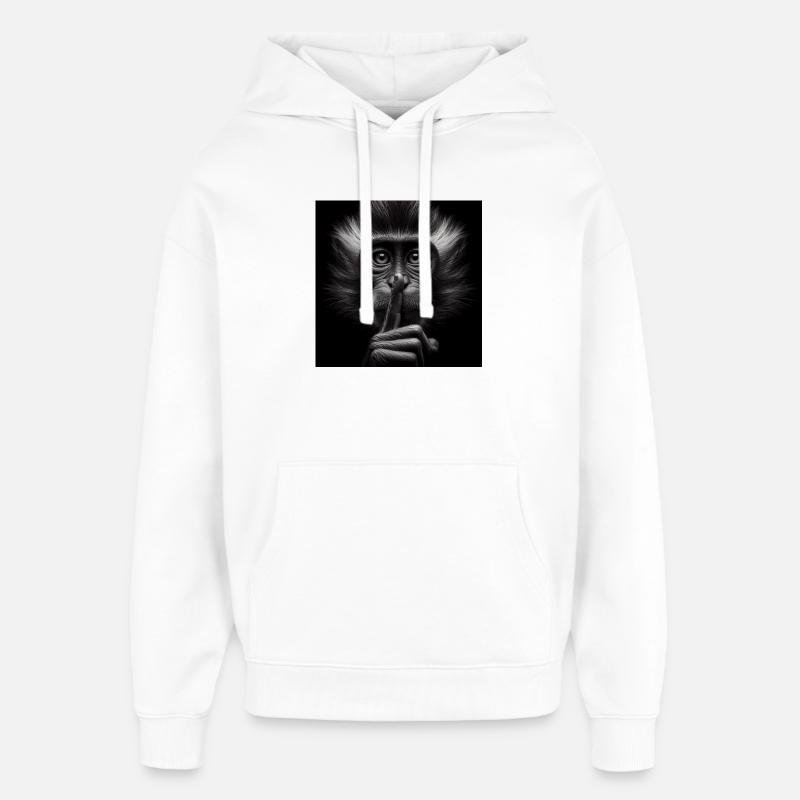 Un singe silencieux - Sweat à capuche unisexe Stanley/Stella Oversized - blanc