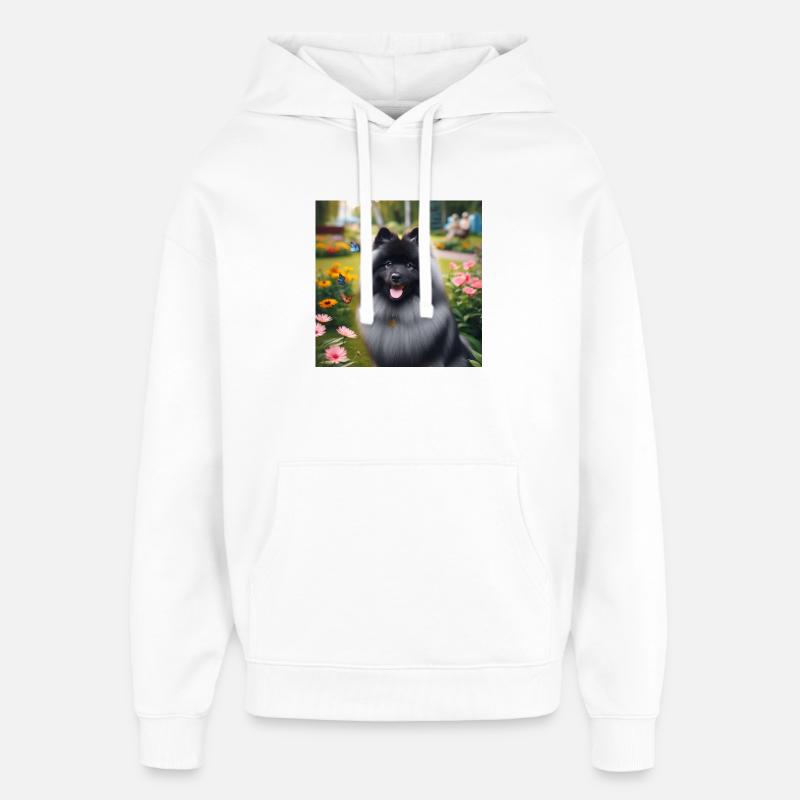 Wolspitz Keeshond - Oversized Unisex Hoodie by Stanley/Stella - white