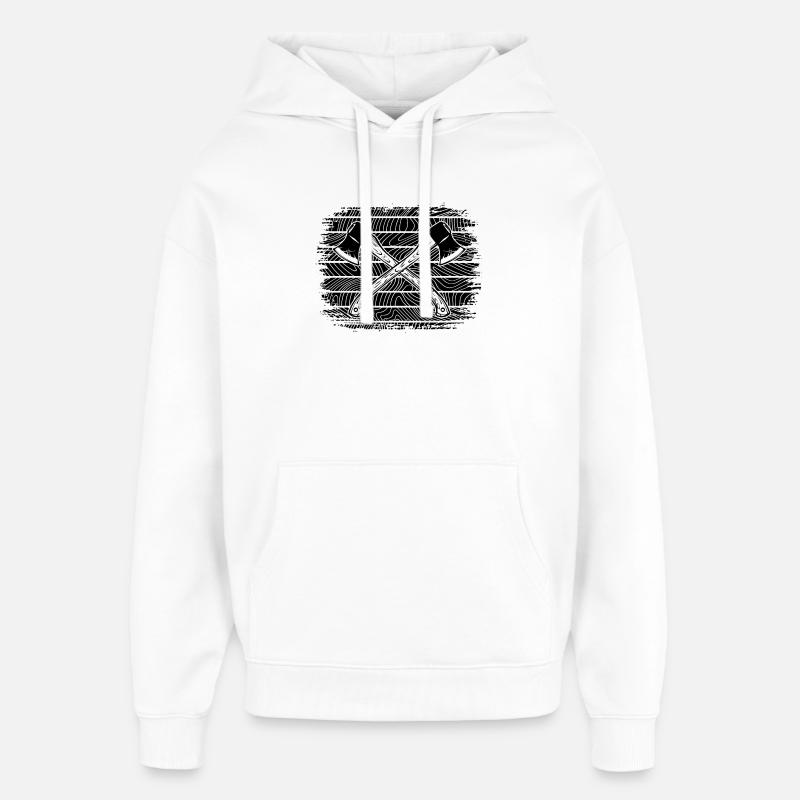 hache, boiseries, boiseries, bûcheron, forestier - Sweat à capuche unisexe Stanley/Stella Oversized - blanc