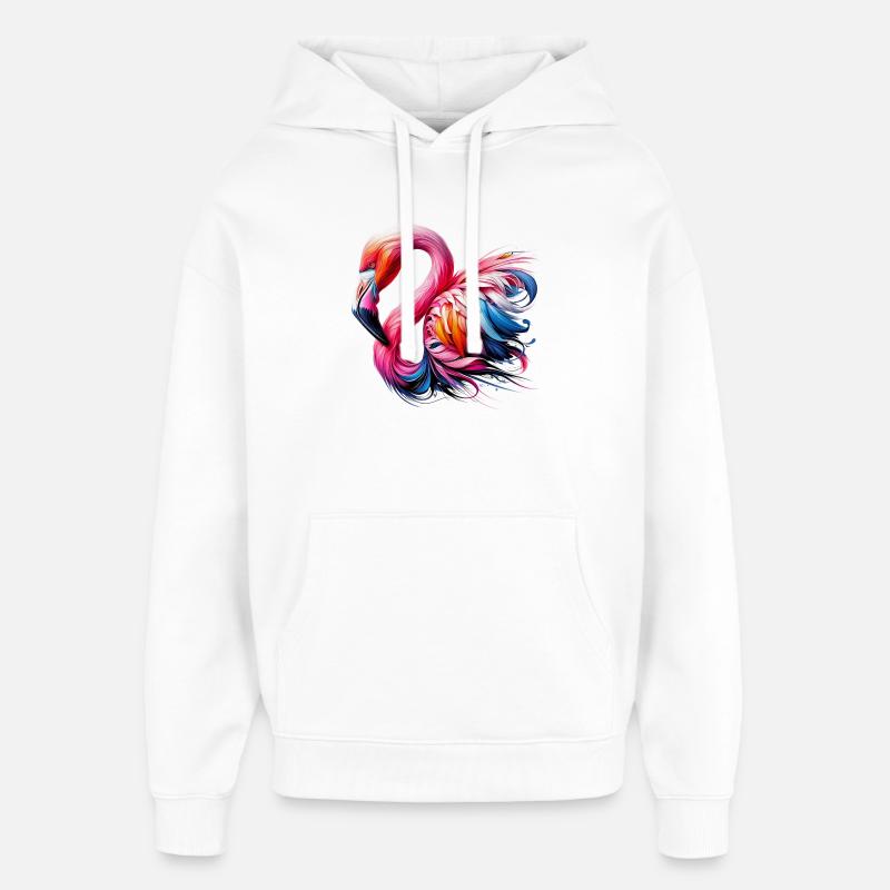 Flamant - Sweat à capuche unisexe Stanley/Stella Oversized - blanc