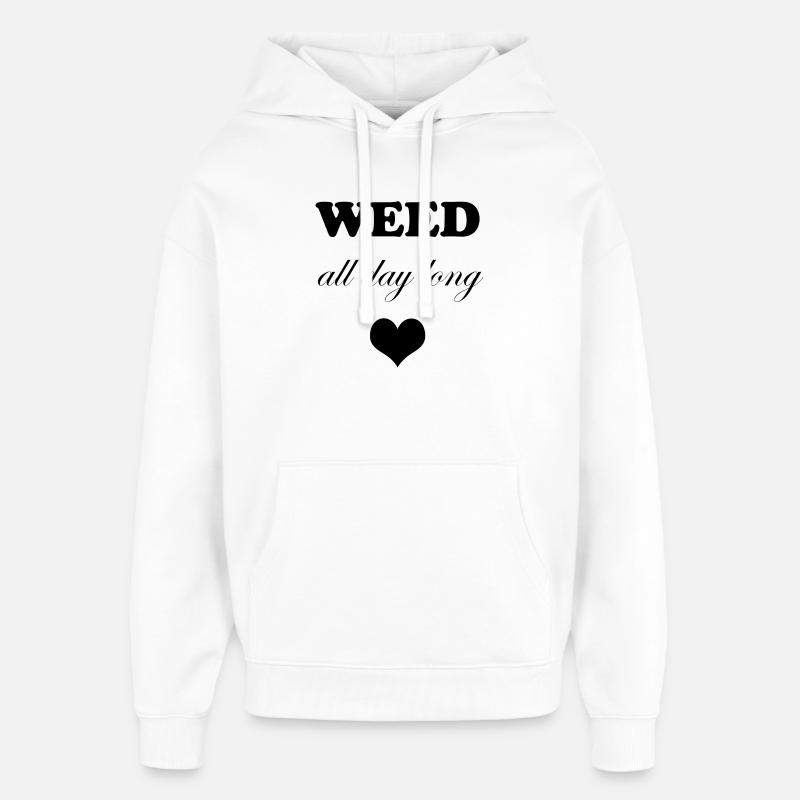 Désherbe toute la journée Heart - Sweat à capuche unisexe Stanley/Stella Oversized - blanc