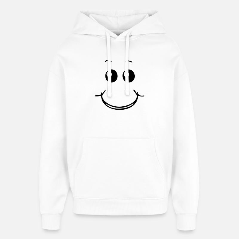 Visage souriant - Sweat à capuche unisexe Stanley/Stella Oversized - blanc