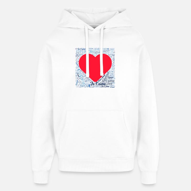 COEUR - Sweat à capuche unisexe Stanley/Stella Oversized - blanc