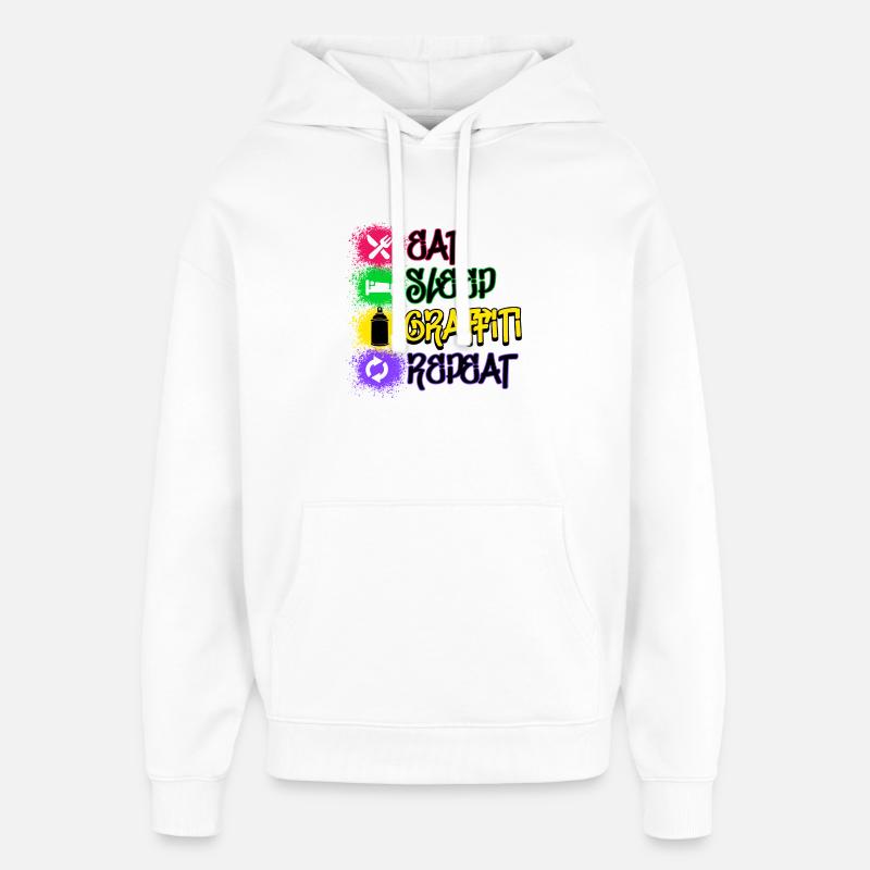 Graffiti Statement Sprayer Spraydose Kunst - Oversized Unisex Hoodie von Stanley/Stella - Weiß