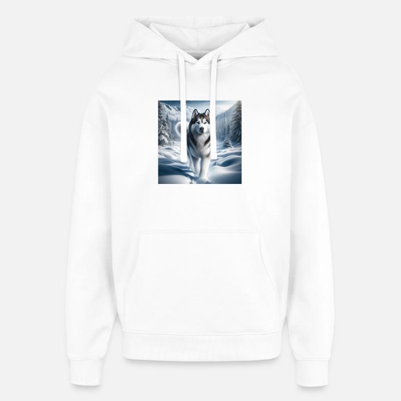 Rauque - Sweat à capuche unisexe Stanley/Stella Oversized - blanc