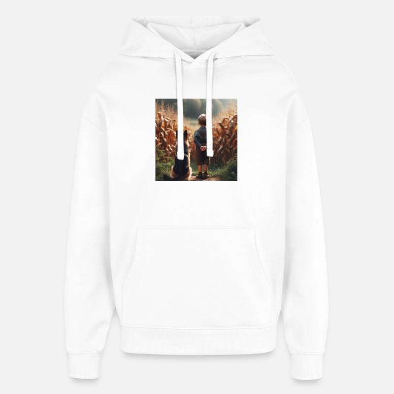 Deutscher Schäferhund Kunst - Oversized Unisex Hoodie von Stanley/Stella - Weiß