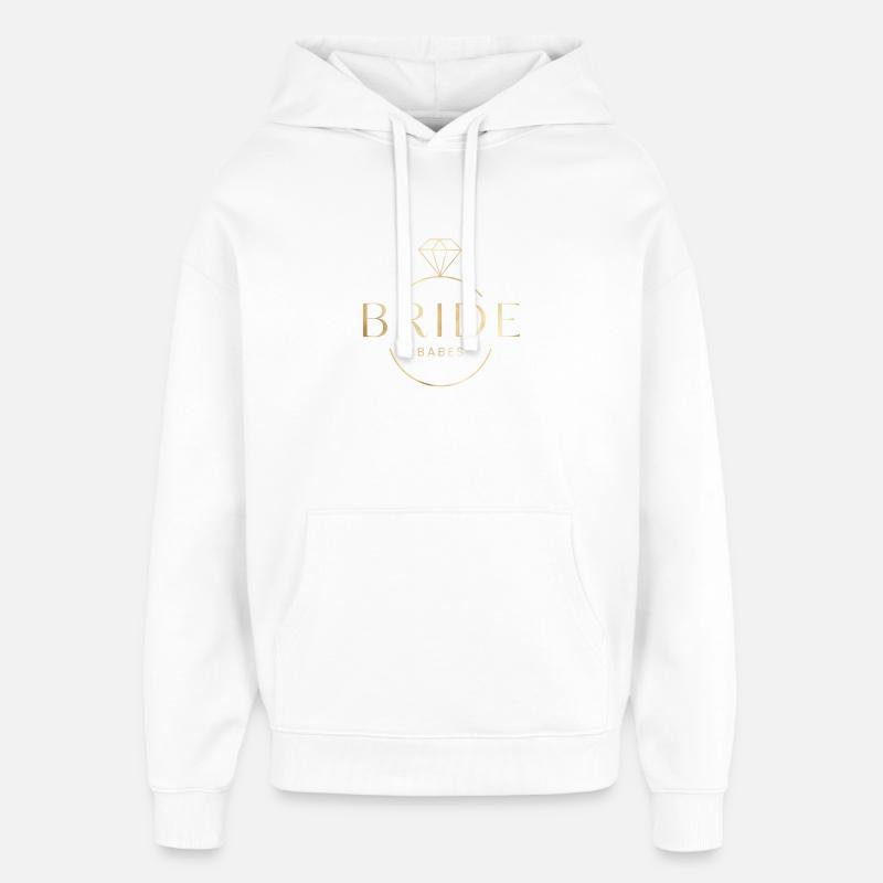 Bride Babes! Customisable diamond ring - Oversized Unisex Hoodie by Stanley/Stella - white