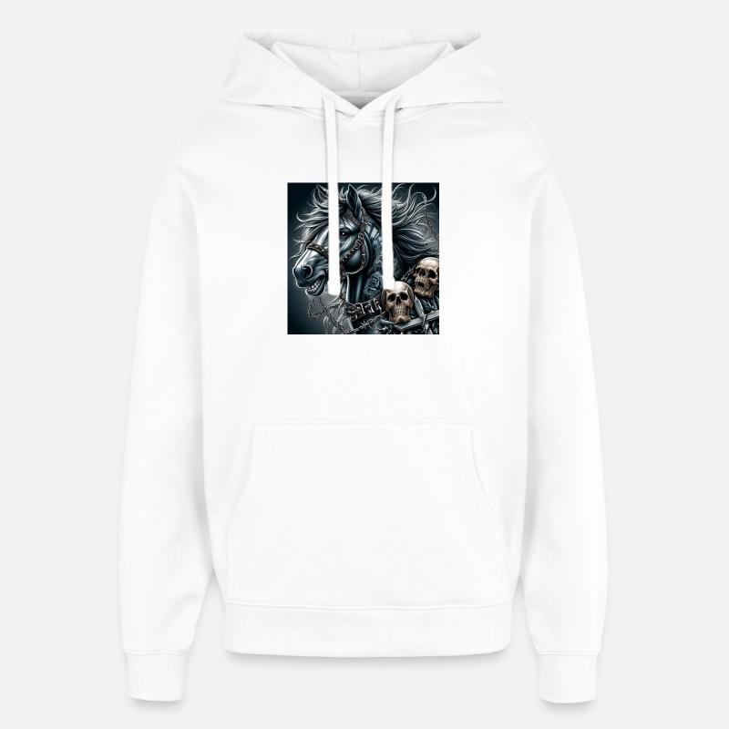 Cheval lourd - Sweat à capuche unisexe Stanley/Stella Oversized - blanc