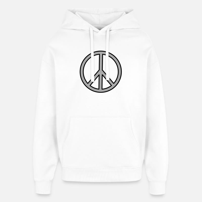 Signe de paix - Sweat à capuche unisexe Stanley/Stella Oversized - blanc