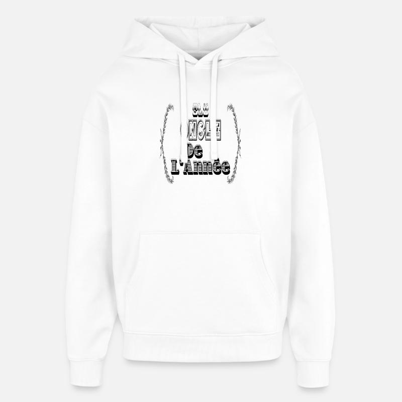 Elu Oncle Année Tonton - Sweat à capuche unisexe Stanley/Stella Oversized - blanc