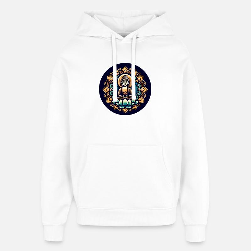Le repos du Bouddha - Sweat à capuche unisexe Stanley/Stella Oversized - blanc