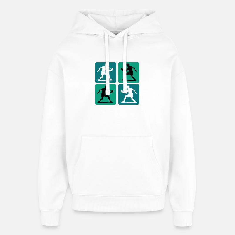 Design de tennis de table - Sweat à capuche unisexe Stanley/Stella Oversized - blanc