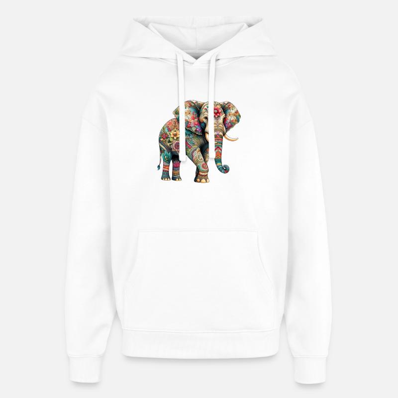 Elephant - Oversized Unisex Hoodie by Stanley/Stella - white