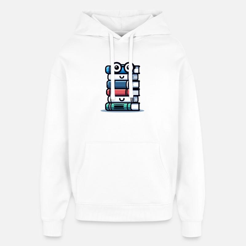 Book Buddy : La pile littéraire - Sweat à capuche unisexe Stanley/Stella Oversized - blanc