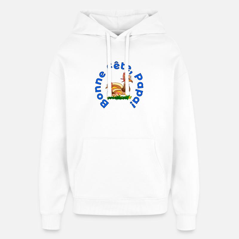 BONNE Fête des Pères PAPA POULETS - Sweat à capuche unisexe Stanley/Stella Oversized - blanc