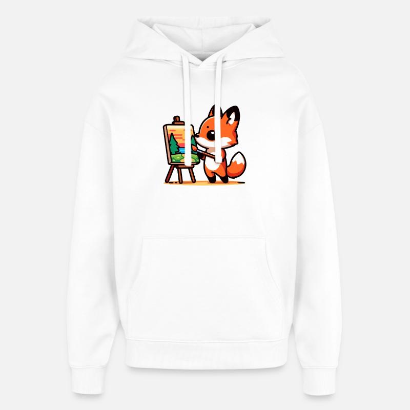 Fox Palette: Der Waldmaler - Oversized Unisex Hoodie von Stanley/Stella - Weiß