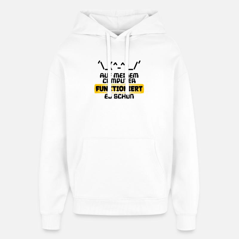 Erklæring om udviklererklæring Kode Scripting Programmør - Hættetrøje unisex Stanley/Stella Oversized - hvid