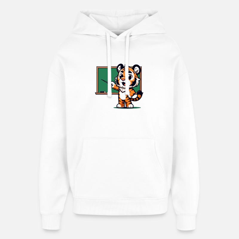 Classe du professeur Tiger - Sweat à capuche unisexe Stanley/Stella Oversized - blanc