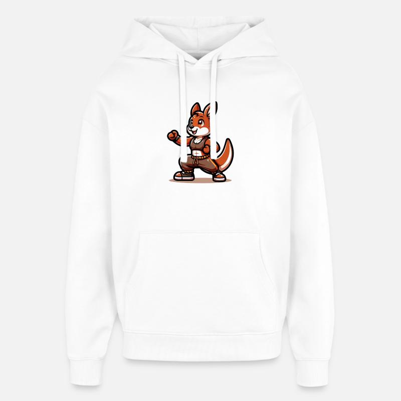 Coup de pied kangourou sensei - Sweat à capuche unisexe Stanley/Stella Oversized - blanc