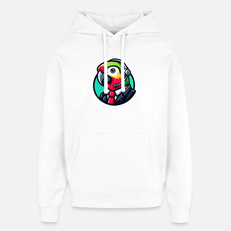 Assistance par chat professionnel Parrot - Sweat à capuche unisexe Stanley/Stella Oversized - blanc
