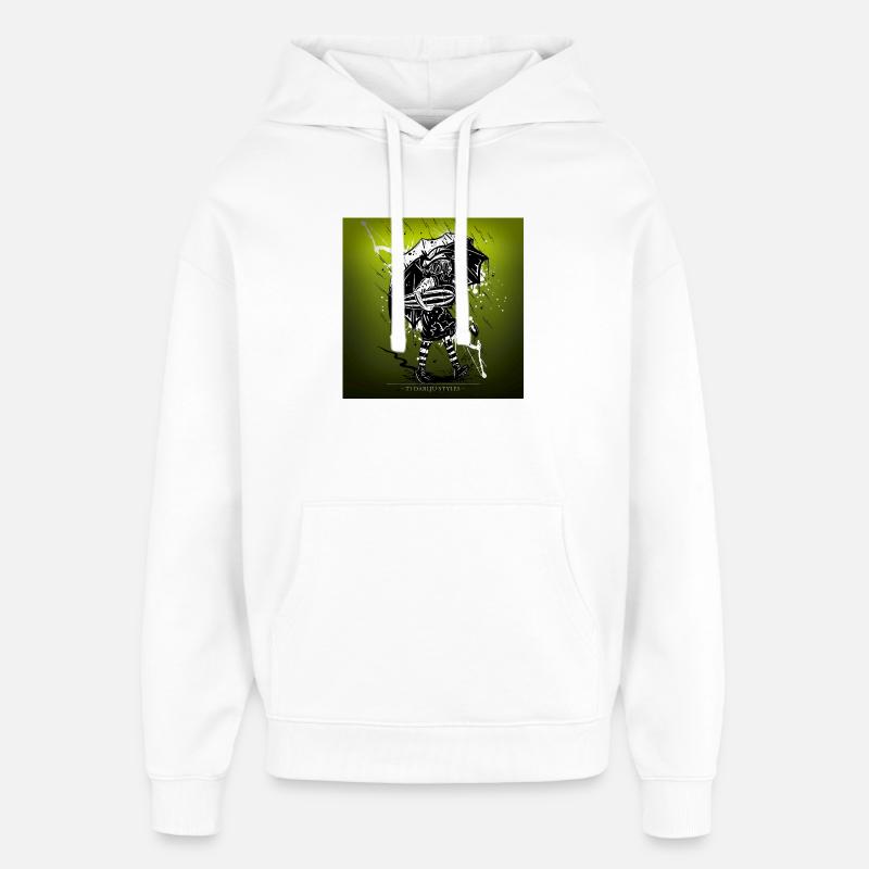 L’école est en guerre - Sweat à capuche unisexe Stanley/Stella Oversized - blanc