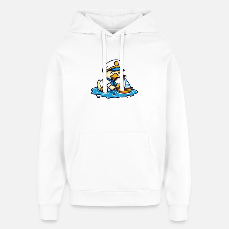Sailing Duck : Le capitaine marin - Sweat à capuche unisexe Stanley/Stella Oversized - blanc