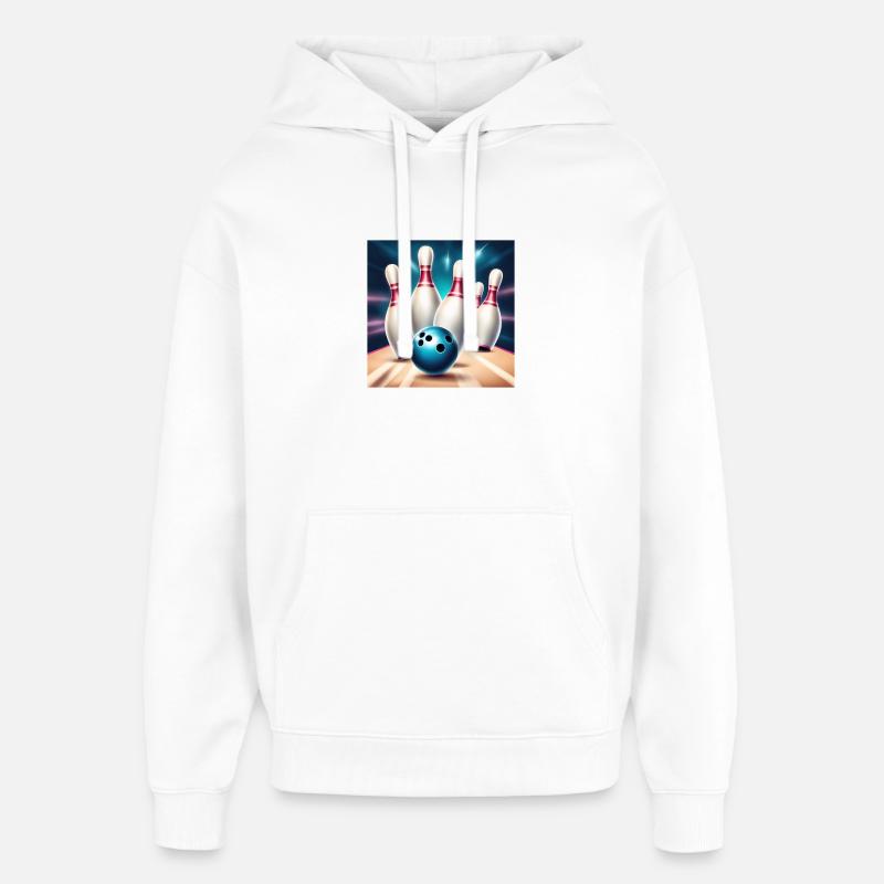 Bowling, Bowlingbahn, Bowling - Oversized Unisex Hoodie von Stanley/Stella - Weiß