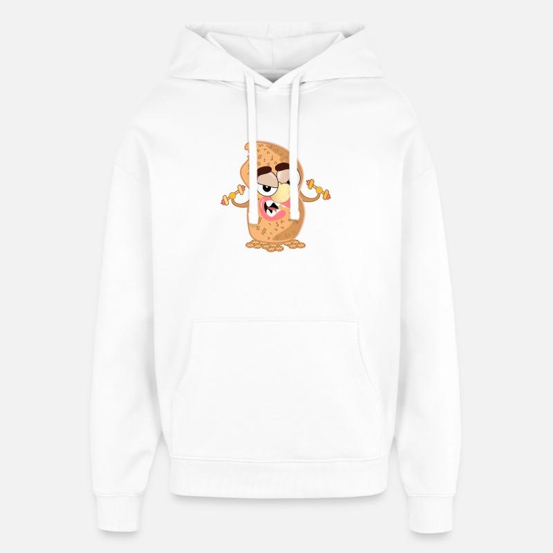 MUSCULATION BICEPS CACAHUÈTES - Sweat à capuche unisexe Stanley/Stella Oversized - blanc