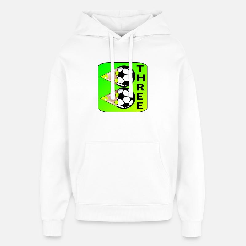 3e anniversaire - Soccer THREE - Sweat à capuche unisexe Stanley/Stella Oversized - blanc