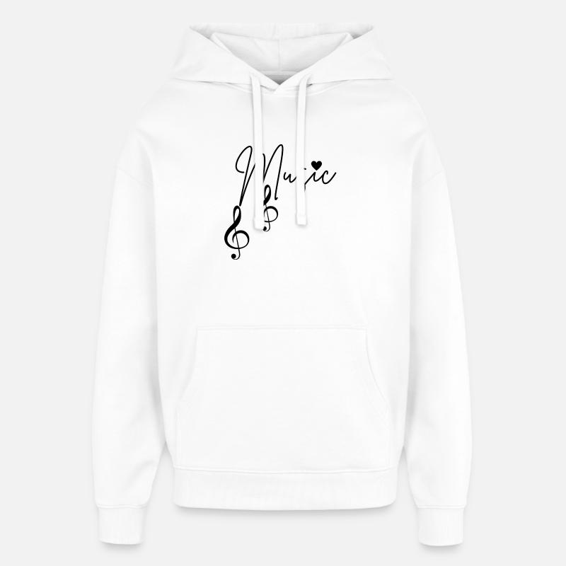 Notes de musique - Sweat à capuche unisexe Stanley/Stella Oversized - blanc
