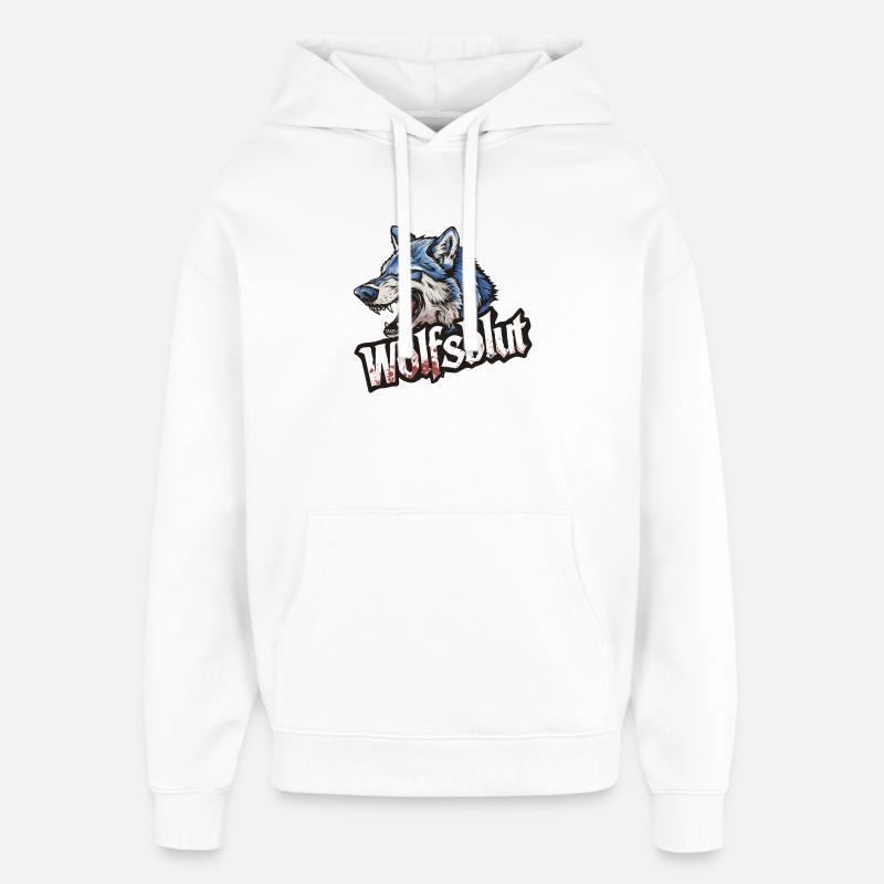 Logo du loup-garou Wolfsblut - Sweat à capuche unisexe Stanley/Stella Oversized - blanc