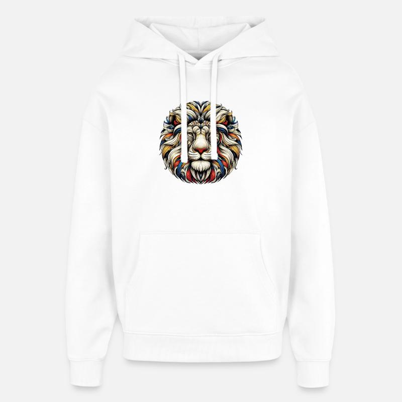 Lion - Sweat à capuche unisexe Stanley/Stella Oversized - blanc