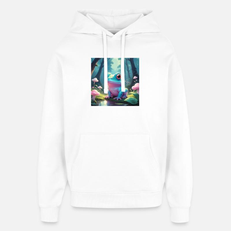 Frosch im Märchenwald - Oversized Unisex Hoodie von Stanley/Stella - Weiß