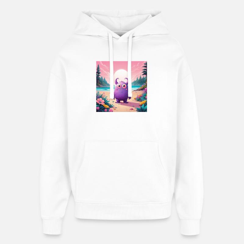 Kleines Monster am Strand - Oversized Unisex Hoodie von Stanley/Stella - Weiß