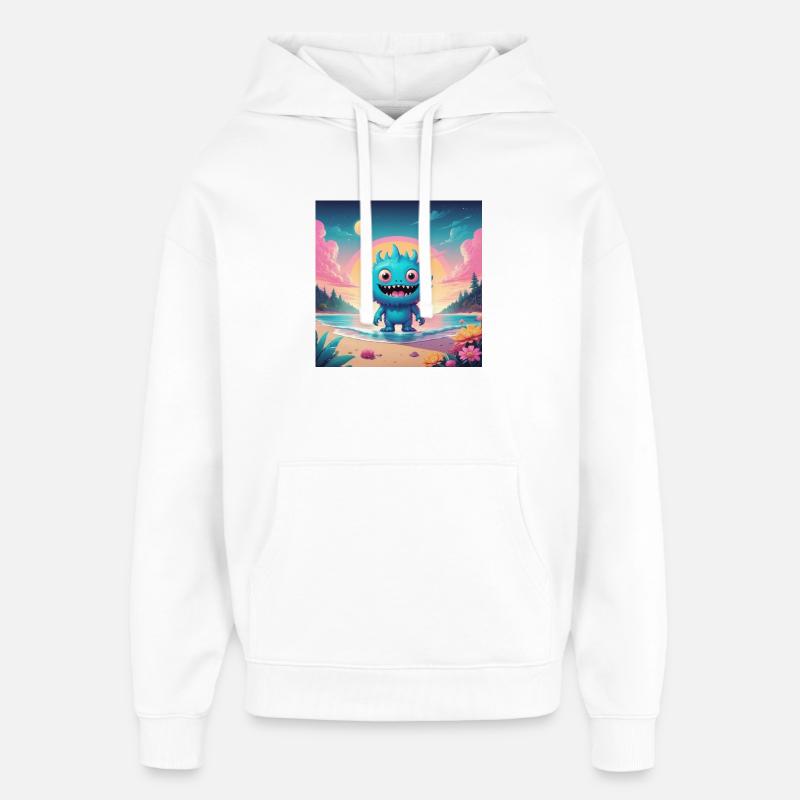 Petit monstre en vacances - Sweat à capuche unisexe Stanley/Stella Oversized - blanc