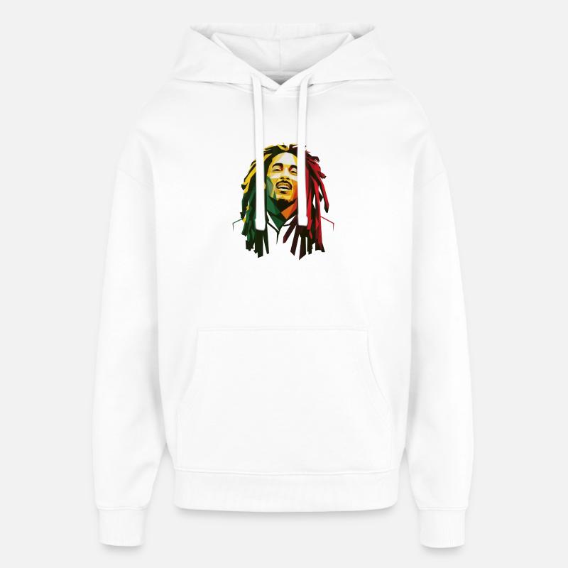 Rasta King - Sweat à capuche unisexe Stanley/Stella Oversized - blanc