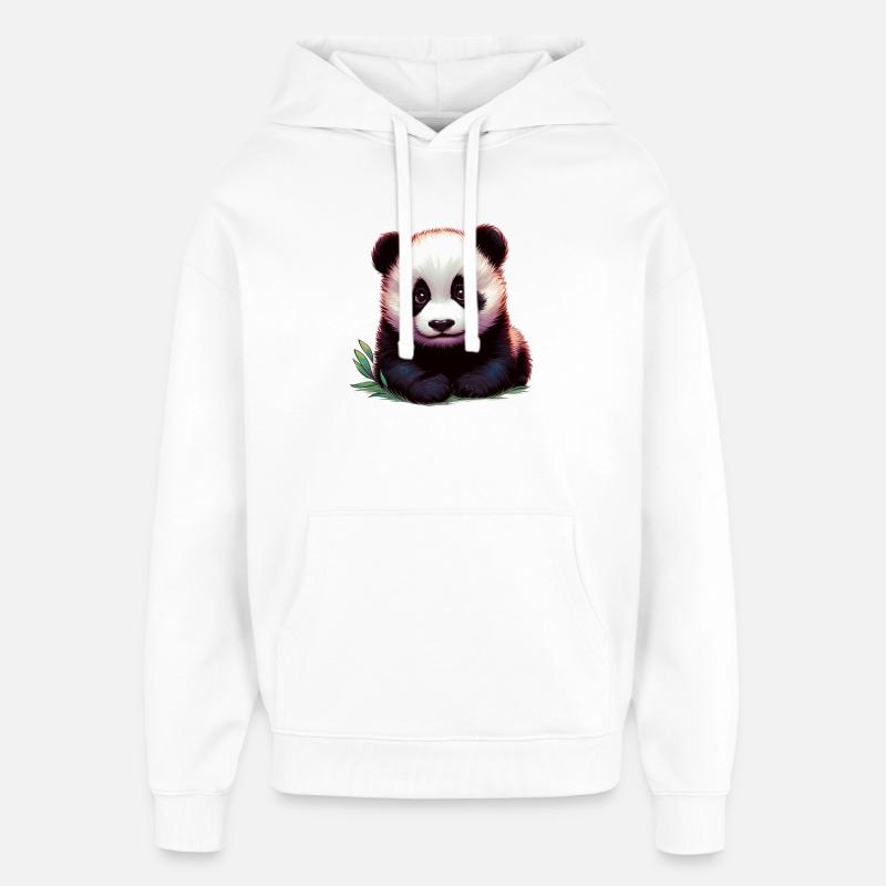 Panda - Sweat à capuche unisexe Stanley/Stella Oversized - blanc
