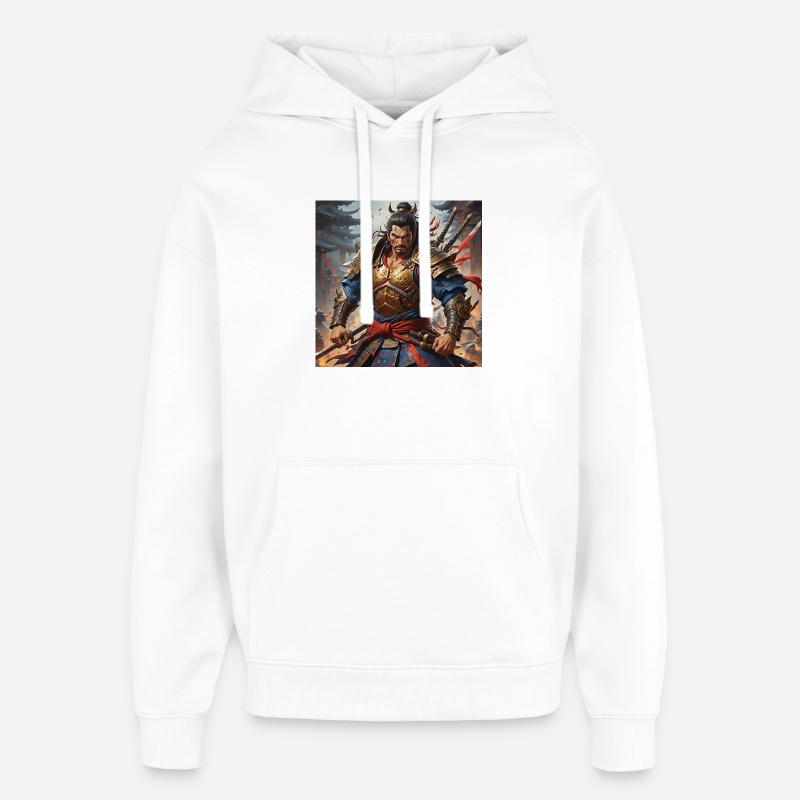 Goldener Krieger mit Doppelschwertern - Oversized Unisex Hoodie von Stanley/Stella - Weiß