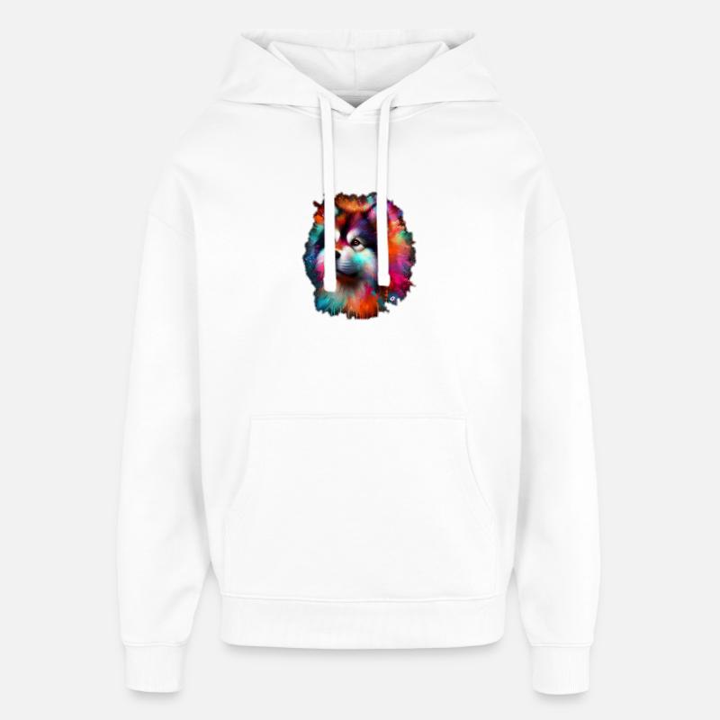 Malamute Faros - Sweat à capuche unisexe Stanley/Stella Oversized - blanc