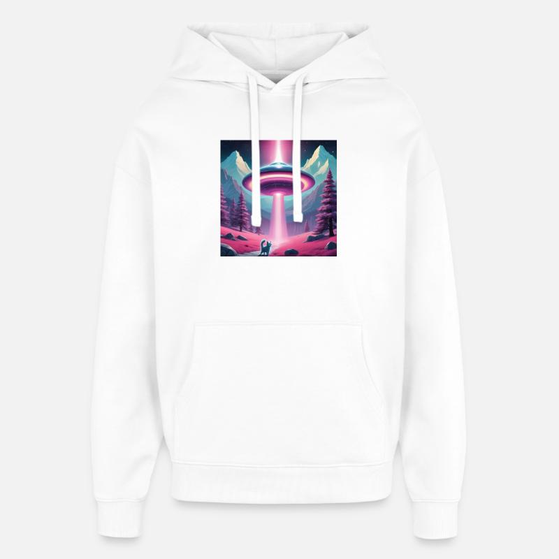 OVNI avec chaton - Sweat à capuche unisexe Stanley/Stella Oversized - blanc